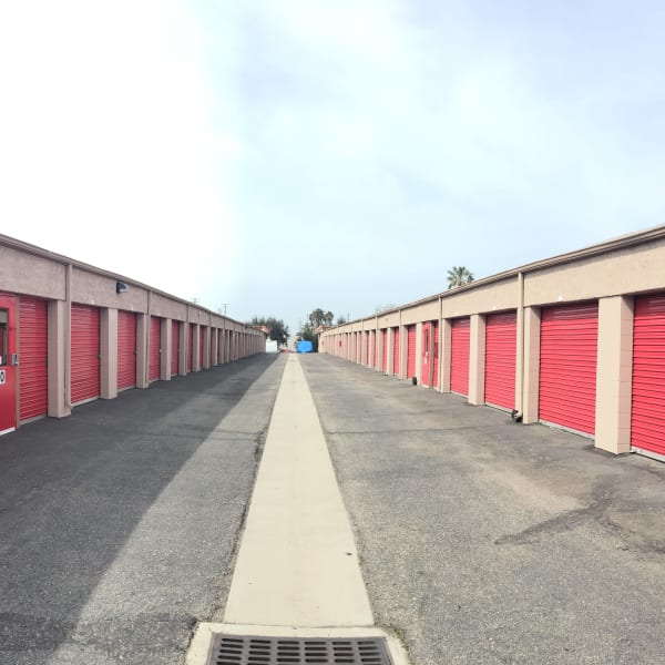 Outdoor storage units at StorQuest Self Storage in Camarillo, California