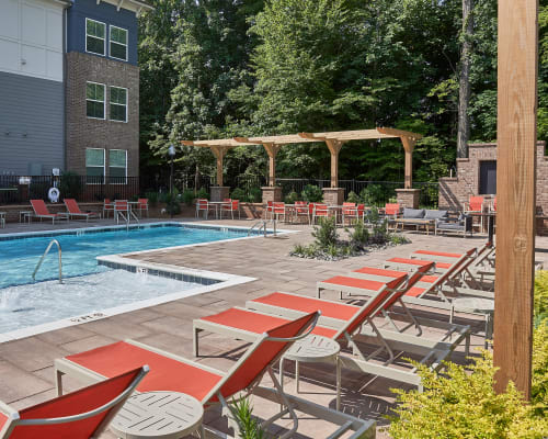 Swimming pool at Avion Point Apartments in Charlotte, North Carolina