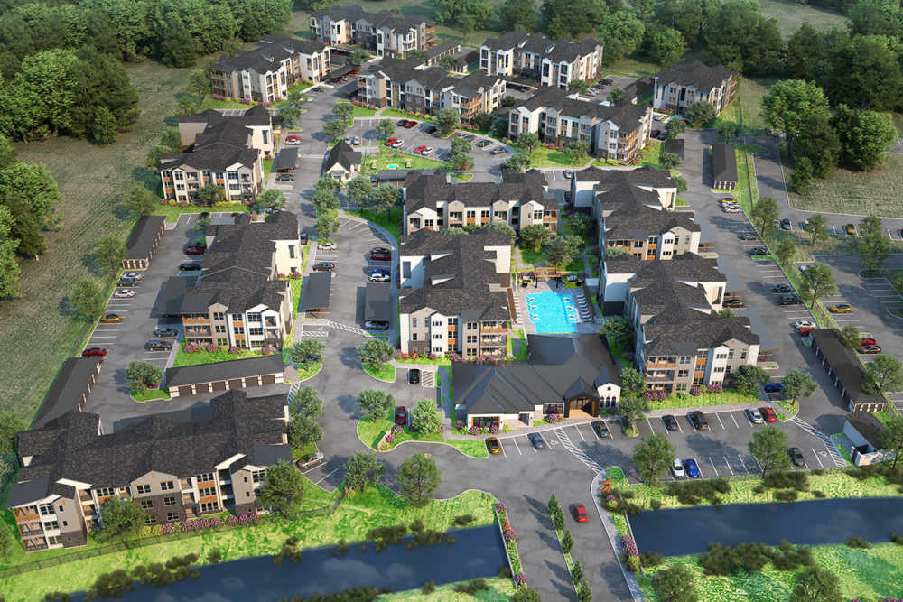 Aerial view of 2201 Creekview in Waco, Texas