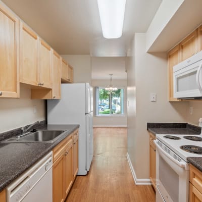 A fully equipped kitchen at Glenn Forest in Lexington Park, Maryland