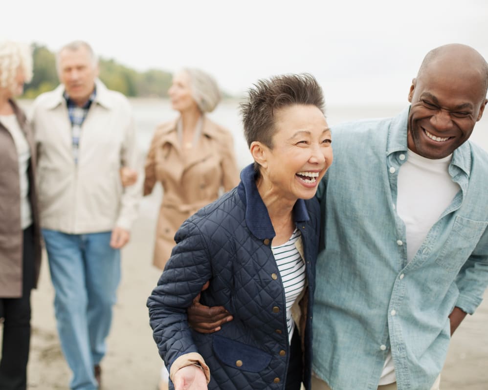 Group of seniors walking by the water near Anthology of Mayfield Heights - NOW OPEN! in Mayfield Heights, Ohio