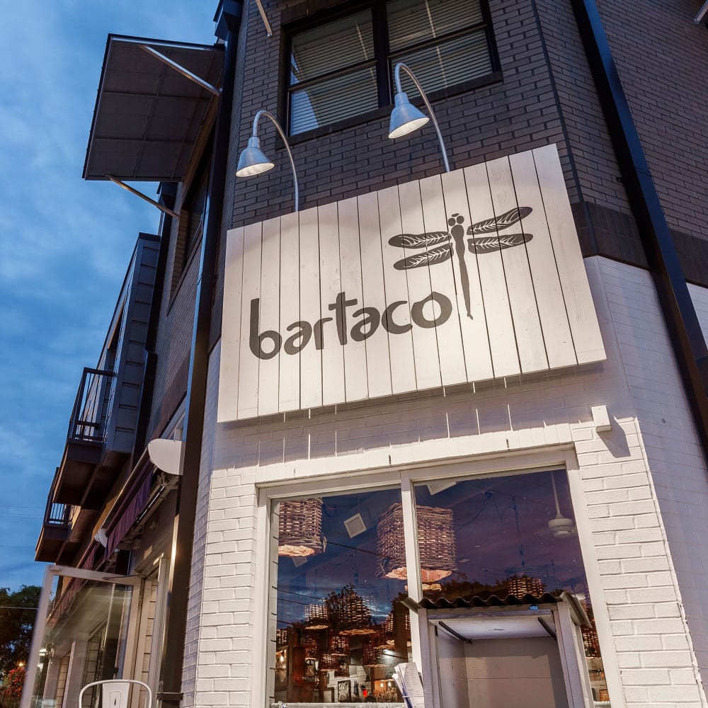 Entrance to bartaco near 12 South Apartments in Nashville, Tennessee