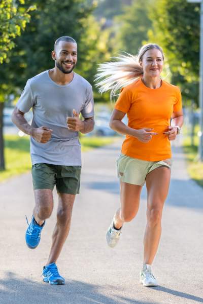 Residents jogging near Reno, Nevada