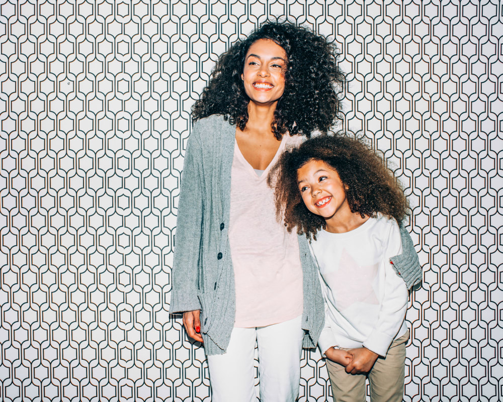 Resident mother and daughter posing for a photo near Haven New Providence in New Providence, New Jersey