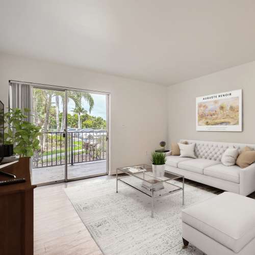 Living rooms with a view at The Seven At West Boca in Boca Raton, Florida