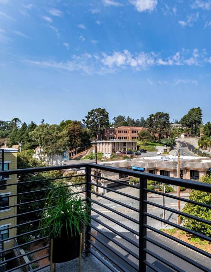 Balcony at Nanda on Pacific in Santa Cruz, California
