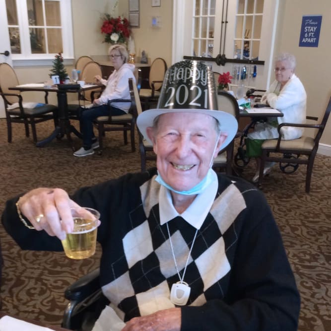 Resident Celebrating