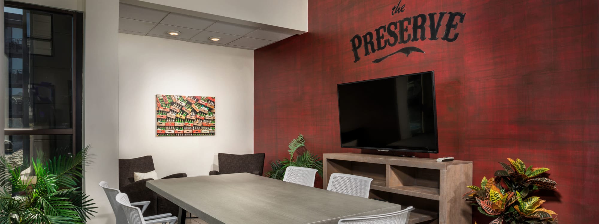 Meeting Space in the Modern Lobby at The Preserve Scott's Addition in Richmond, Virginia
