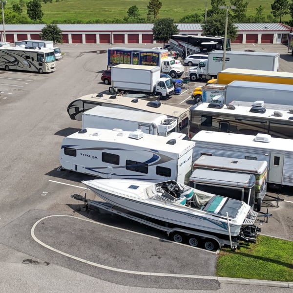 Vehicle parking spaces at StorQuest Self Storage in Naples, Florida