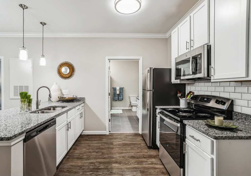 Kitchen with stainless steel appliance at Carroll at Cane Ridge Apartments in Antioch, Tennessee
