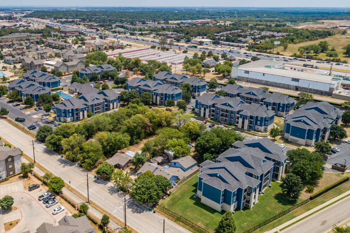 Aerial view of The Leonard in Denton, Texas