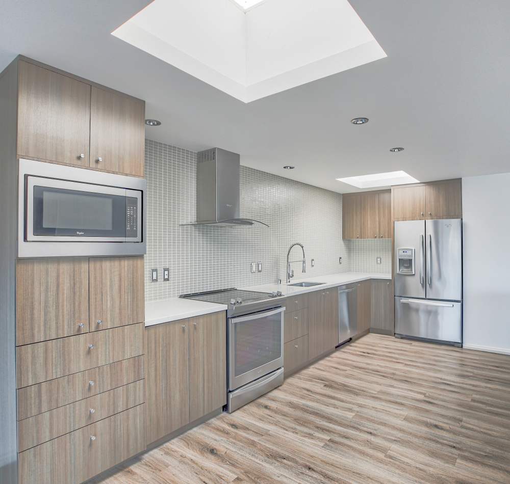 Modern kitchen at Panorama Apartments in Seattle, Washington