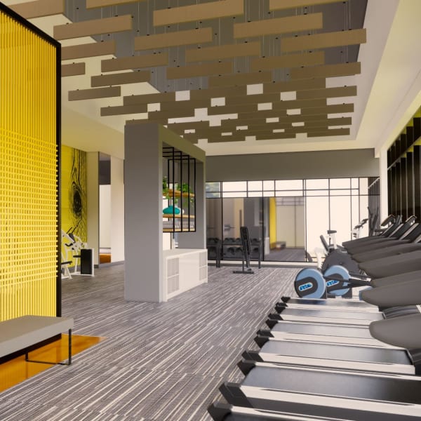 Rendering of fitness center at The Piedmont in Tempe, Arizona