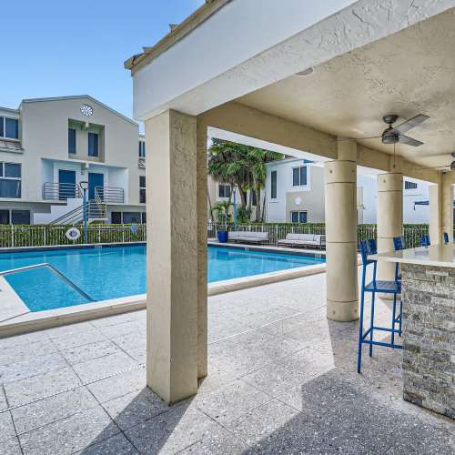 Resort-style swimming pool at Ludlam Point in Miami, Florida