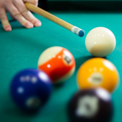 Resident playing snookers at The Kensington in Charlotte, North Carolina