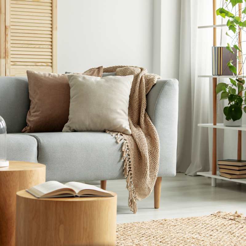A furnished apartment living room at Park Haven in Fairfield, California