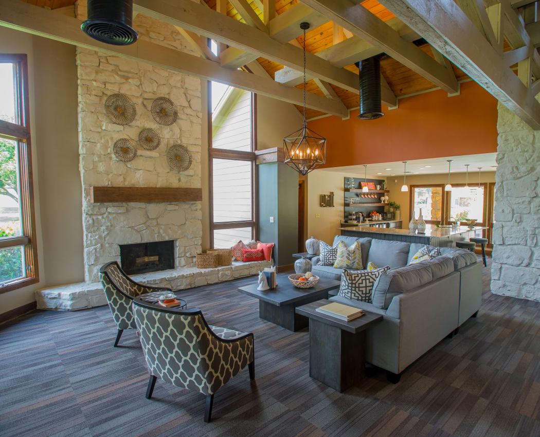 Beautifully decorated resident clubhouse at Chardonnay in Tulsa, Oklahoma
