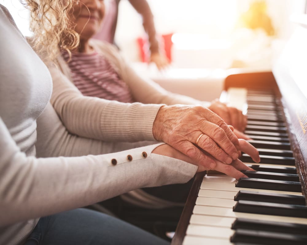 Residents participate in music workshops at Arlington Place of Red Oak in Red Oak, Iowa.
