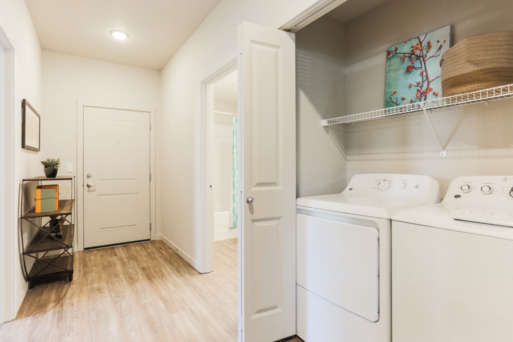 In-unit washer and dryer at Northbrook Village in Fairview, Oregon