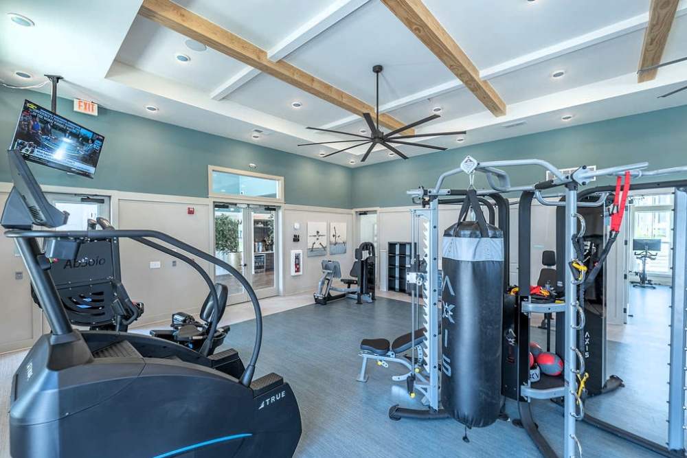 Fitness center at Avion Apartments in Jacksonville, Florida