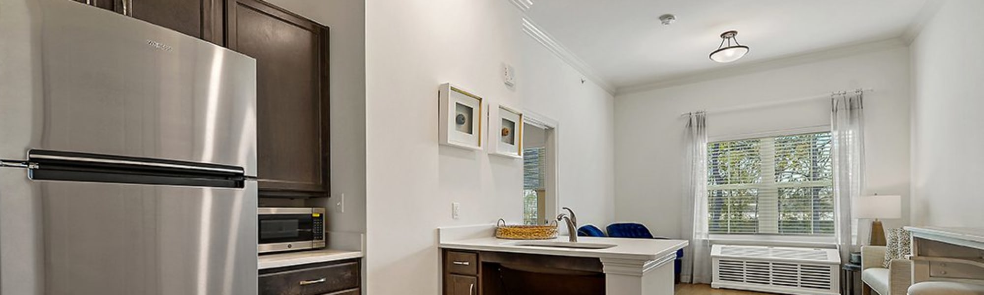 Studio apartment with climate control and hardwood floors at The Blake at Panama City Beach in Panama City Beach, Florida