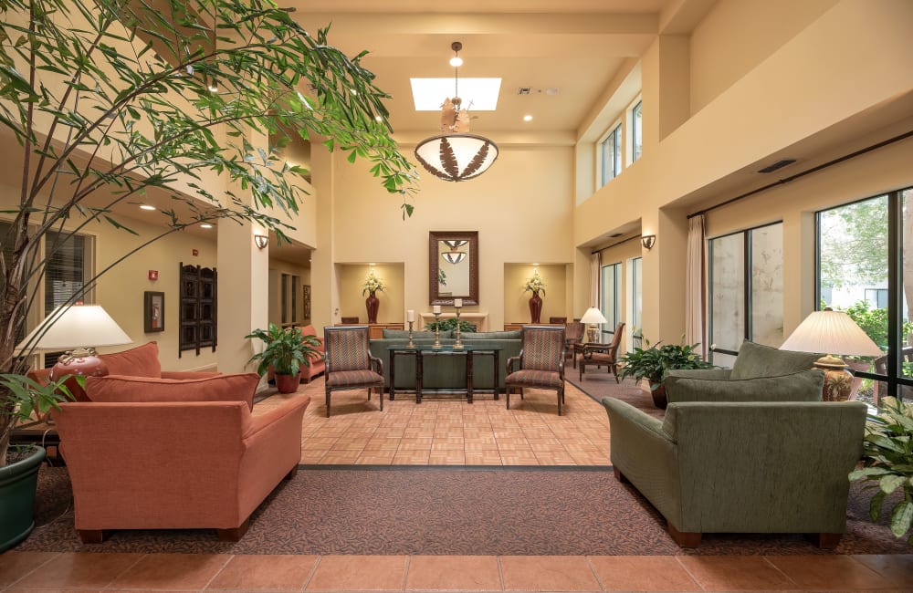 Lobby area at Winding Commons Senior Living in Carmichael, California