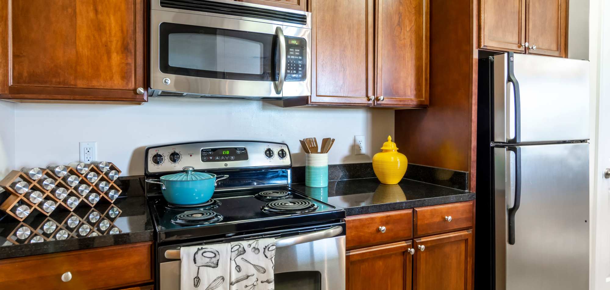 Stainless-steel appliances at The Carlton at Greenbrier, Chesapeake, Virginia