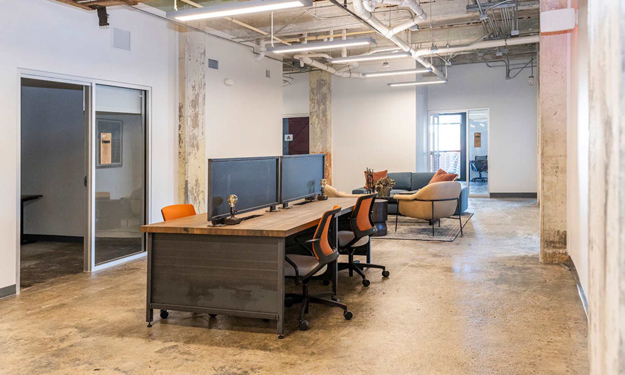 Coworking stations at Workhouse at Union Terminal in Jacksonville, Florida