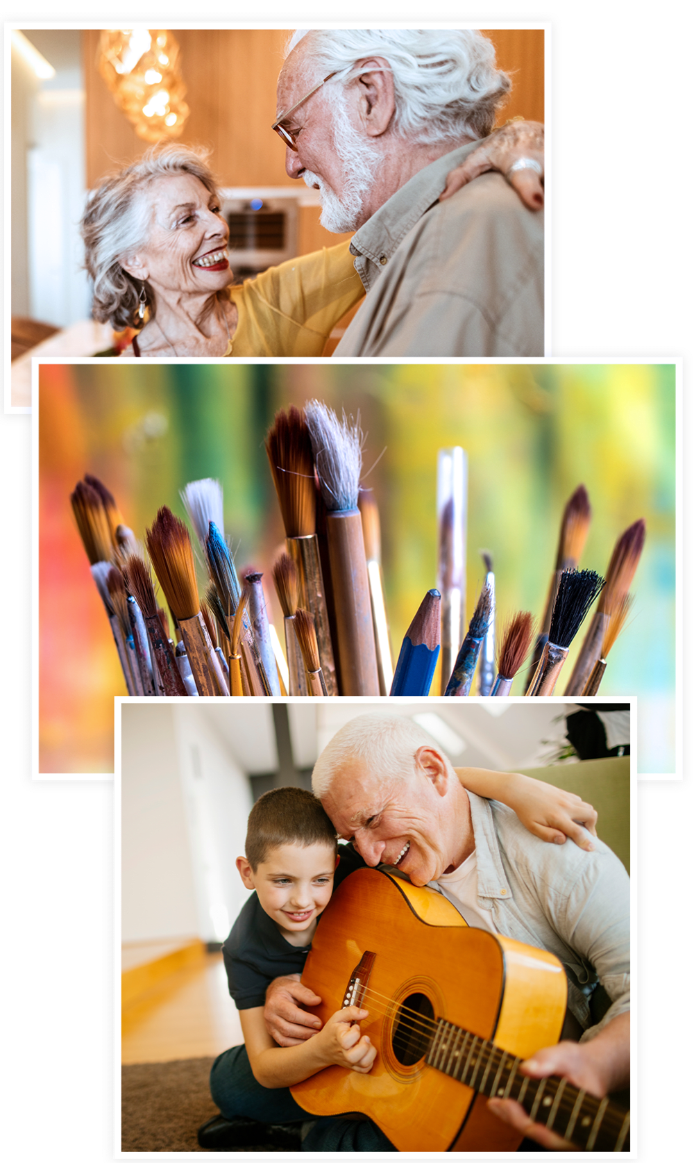 Photos collage of empowered living at Clearwater at Riverpark in Oxnard, California