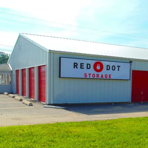 Outdoor storage units at Red Dot Storage in Yorkville, Illinois