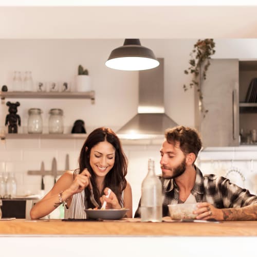 A couple having a meal at Desert Winds in Fallon, Nevada