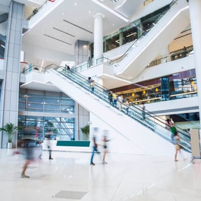 People going about their shopping in a mall near Clear Lake Place in Houston, Texas