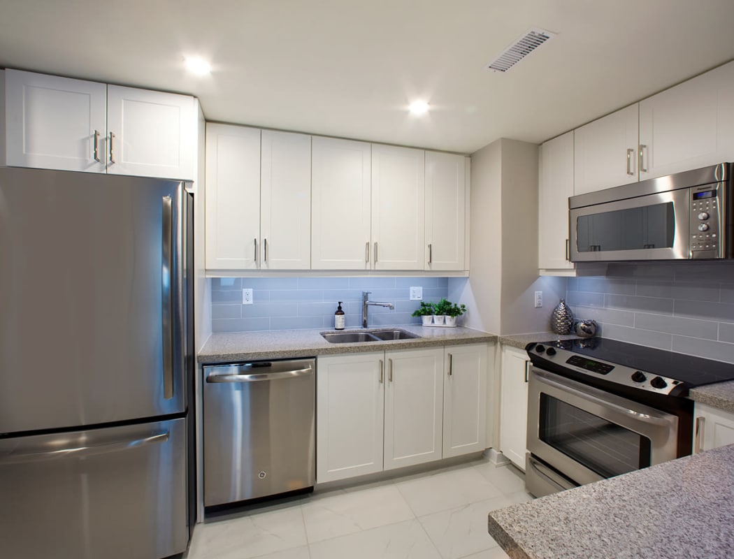 Stainless steel appliances at Widdicombe Place in Etobicoke