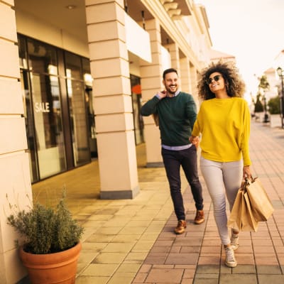 Residents shopping near The Bricks in Joint Base Lewis McChord, Washington