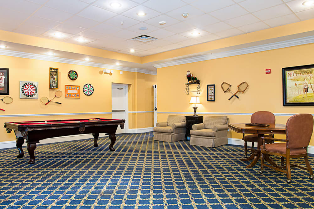 Pool tables at Grand Villa of Melbourne in Florida