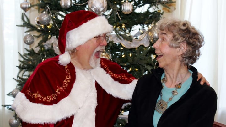A Santa Maria (CA) resident enjoys her time with Santa