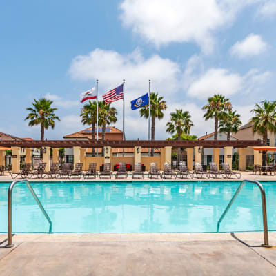 Swimming pool at Gateway Village in San Diego, California