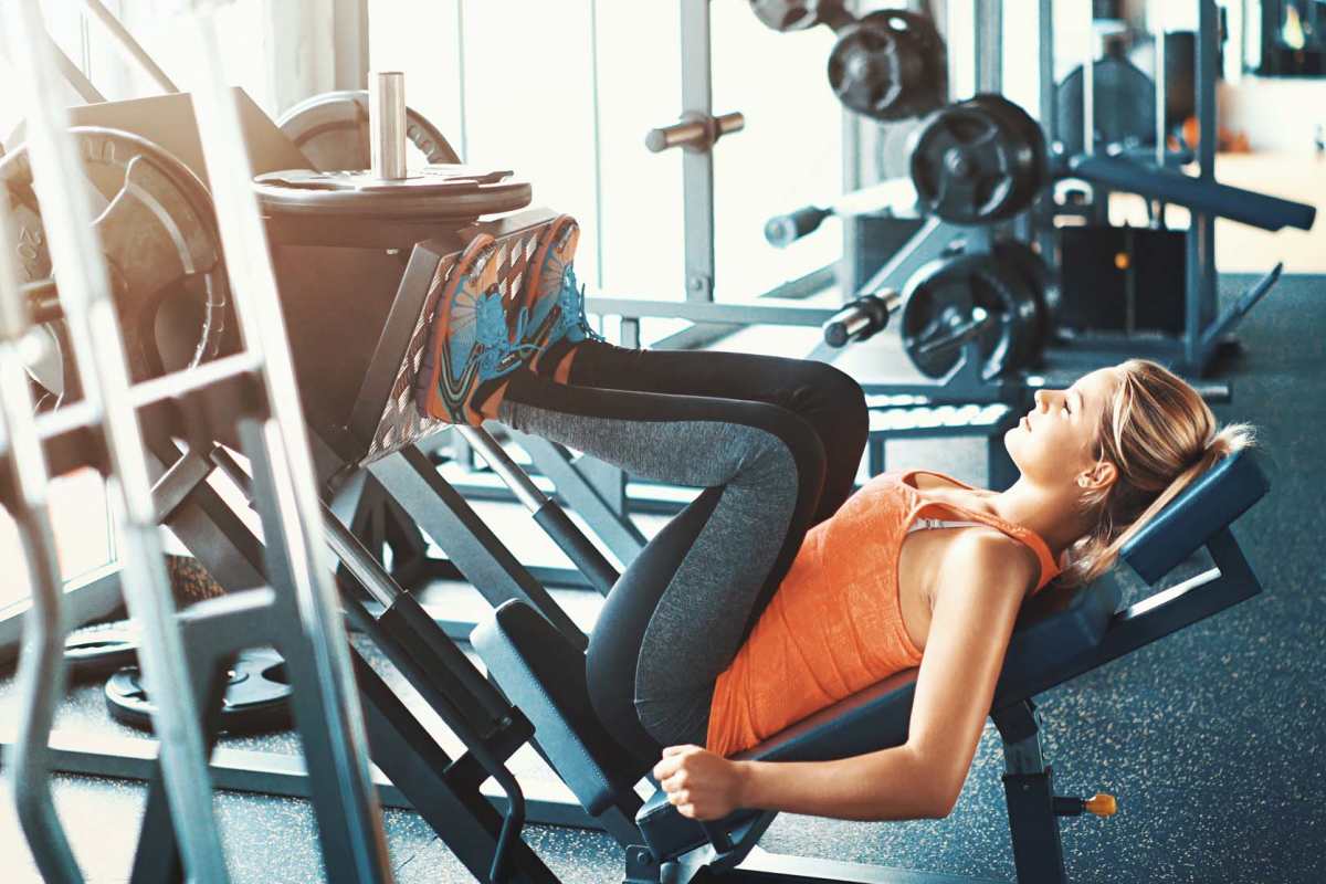 Resident working out in the fitness center at Chickahominy Bluff in Mechanicsville, Virginia