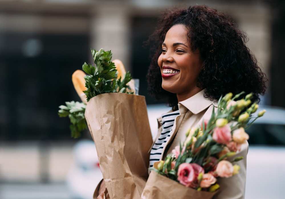Resident shopping near Main Street Apartments in Bensenville, Illinois