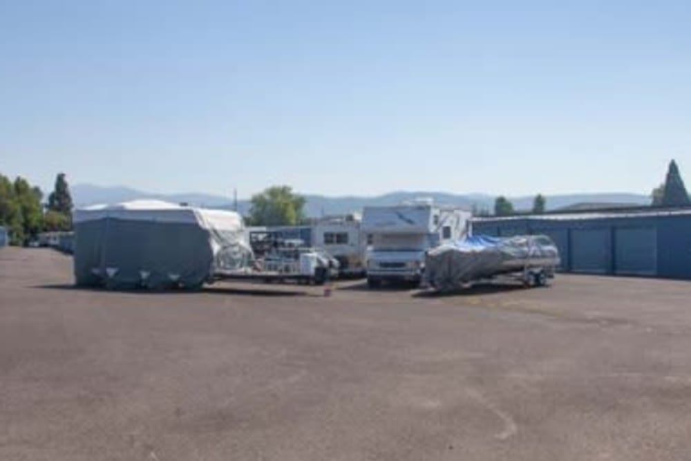 RV parking spaces at BuxBear Storage Medford W Main Street in Medford, Oregon
