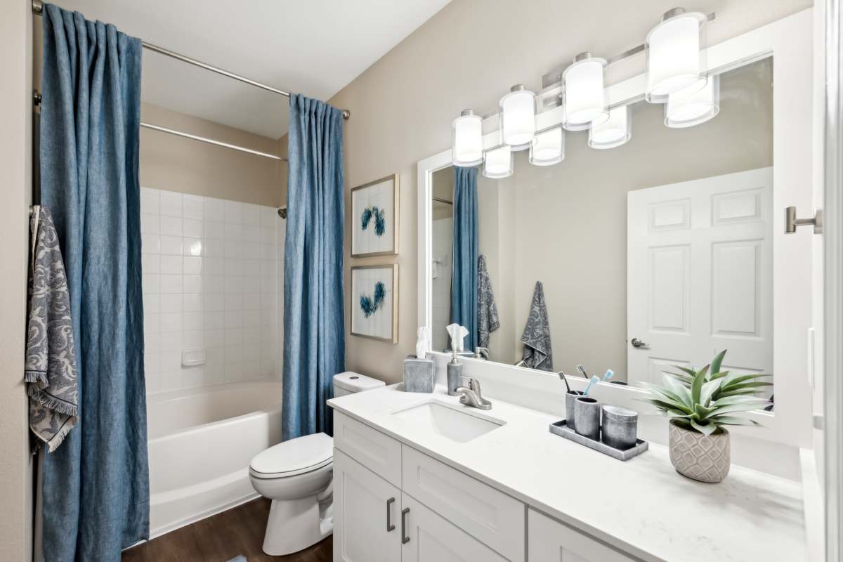 Upgraded bathroom at Preserve at Legacy Park in Lawrenceville, Georgia