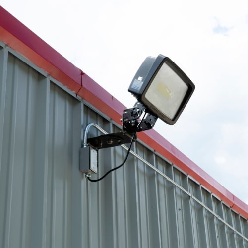 Bright exterior lighting at Red Dot Storage in Lansing, Michigan