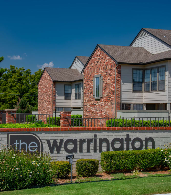 Front entrance to The Warrington Apartments in Oklahoma City, Oklahoma