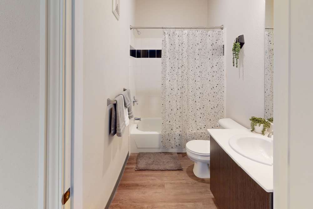 Apartment bathroom at The Quarters at Columbia in Columbia, Missouri