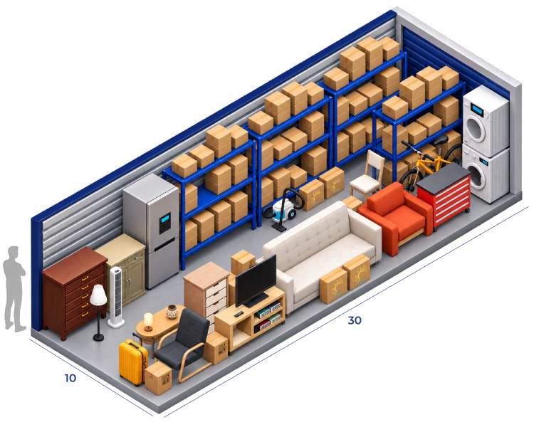 10 x 30 unit diagram for Chino Hills Self Storage in Chino Hills, CA
