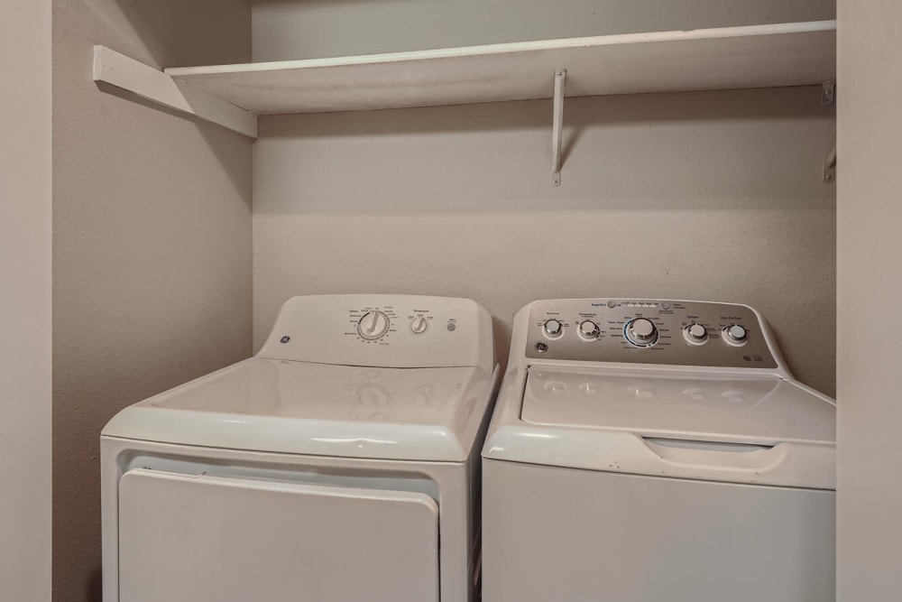 Full size washer and dryer at Align Apartment Homes in Federal Way, Washington.