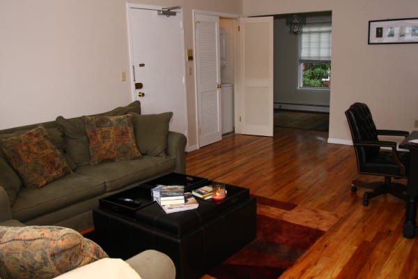 Living room model at Jackson House Apartments