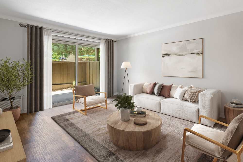 Living room at Flora Condominium Rentals in Walnut Creek, California