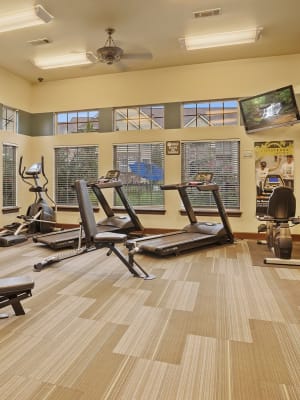 Fitness center at Coffee Creek Apartments in Owasso, Oklahoma