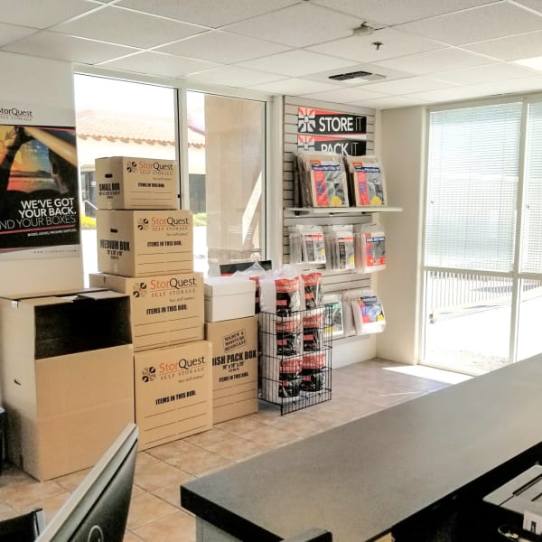 Packing supplies sold at StorQuest Self Storage in La Quinta, California